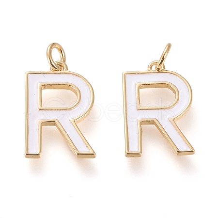 Brass Enamel Pendants KK-R139-04R-1