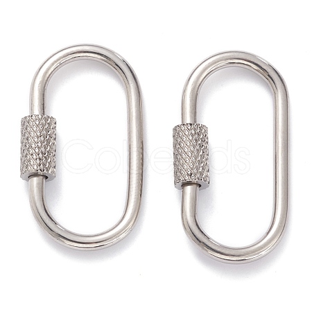 Non-Tarnish 304 Stainless Steel Screw Carabiner Lock Charms STAS-J030-05-1