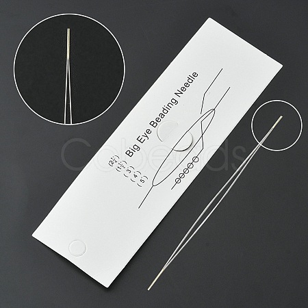 Stainless Steel Collapsible Big Eye Beading Needles YW-ES001Y-58MM-1