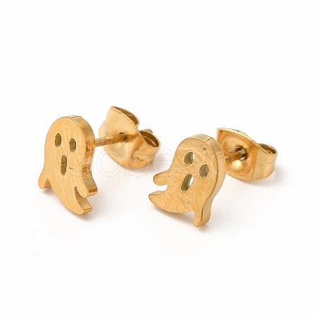 Halloween Ghosts 304 Stainless Steel Stud Earrings for Women EJEW-B019-04G-1
