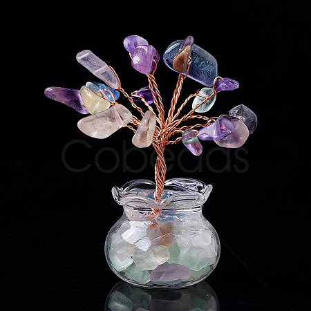 Natural Fluorite Chips Tree Decorations PW-WG17210-06-1