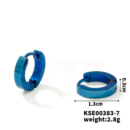 Fashionable Titanium Steel Mirror Polished Hoop Earrings for Hip-hop Street Style WQ4489-8-1