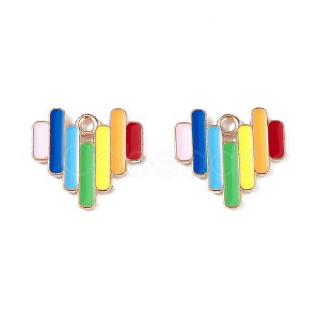 Rainbow Color Pride Alloy Enamel Pendants ENAM-K067-13-1