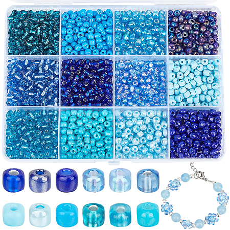 SUNNYCLUE 156G 12 Style Glass Seed Beads SEED-SC0001-33C-1