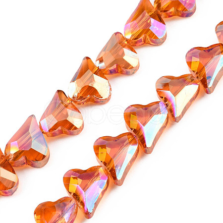Electroplate Transparent Glass Beads Strands EGLA-N002-44-06-1