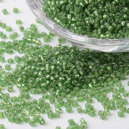 12/0 Silver Lined Round Glass Seed Beads SEED-K003-2mm-M07-04-1