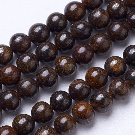 Natural Bronzite Beads Strands G-D855-12-8mm-1