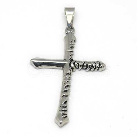 Fashionable Retro 304 Stainless Steel Cross Pendants STAS-L017-86-1