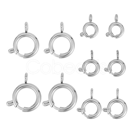 Unicraftale 304 Stainless Steel Smooth Surface Spring Ring Clasps STAS-UN0009-44P-1