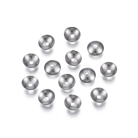 Non-Tarnish 304 Stainless Steel Bead Caps STAS-S057-48A-P-1