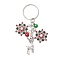 Alloy with Cubic Zirconia  Keychain, Deer, Platinum, 7.5cm