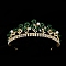 European Bridal Crown, Alloy with Plastic Imitation Pearl Hair Accessories for Wedding, Birthday, Party, Green, 145x145x50mm