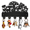 Wood & Iron Wall Mounted Hook Hangers, Decorative Organizer Rack, with 2Pcs Screws, 5 Hooks for Bag Clothes Key Scarf Hanging Holder, Mushroom, 200x300x7mm.