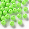 Opaque Acrylic Beads, Round, Lime, 8x7mm, Hole: 2mm