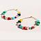 Summer Bohemian Synthetic Turquoise Beaded Hoop Earring for Women, show in picture