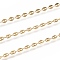 3.28 Feet Brass Link Chains, Coffee Bean Chains, Soldered, Long-Lasting Plated, Oval, Golden, 7x4x0.6mm