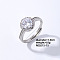 Flat Round Platinum Brass Adjustable Ring with Cubic Zirconia, Inner Diameter: 19mm