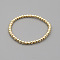 Classic Golden Tone Round Brass Beaded Stretch Bracelets for Women Men