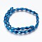 Electroplated Non-magnetic Synthetic Hematite Beads Strands, Polish, Rice, Blue Plated, 12x7.5mm, Hole: 1.2mm, about 33pcs/strand, 15.74 inch(40cm)