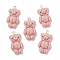 Opaque Resin Pendants, with Platinum Tone Iron Loops, Bear, Dark Salmon, 32.5x17.5x10mm, Hole: 2mm