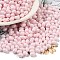 Baking Painted Glass Seed Beads, Oval, Pink, 5x3.5mm, Hole: 0.8mm, about 5000pcs/pound