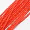 Opaque Glass Beads Strands, Faceted, Rondelle, Orange Red, 2.3~2.7x1.5mm, Hole: 0.5mm, about 150~155pcs/strand, 32~33cm