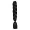 Long Single Color Jumbo Braid Hair Extensions for African Style - High Temperature Synthetic Fiber, Black, size 1