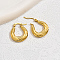 Stainless Steel Hoop Earring for Women, Real 18K Gold Plated, 23x20mm