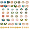 PandaHall Elite 96Pcs 16 Styles Multi-Petal Alloy Enamel Bead Caps, Cadmium Free & Lead Free, Golden, Flower, Mixed Color, 7.5~8x7~7.5x2~2.5mm, Hole: 1~1.4mm, 6pcs/style