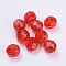 Transparent Acrylic Beads, Faceted, Round, Red, 14x13mm, Hole: 1.8mm, about 330pcs/500g