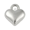 CCB Plastic Charms, Heart, Platinum, 12x11x5mm, Hole: 3x2.5mm