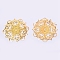 Iron Filigree Joiners Links, Flower, Golden, 56x0.8mm, Hole: 2mm