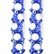 Handmade Lampwork Beads Strands, Frog, Royal Blue, 15x19.5x17mm, Hole: 1.6mm, about 35pcs/strand, 15.98''(40.6cm)