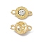 Alloy Crystal Rhinestone Connector Charms, Flat Round Links, Golden, 9.5x15.5x5mm, Hole: 1.8mm