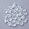 Spray Painted Glass Pendants, Frosted, Leaf, WhiteSmoke, 16x11.5x3.5mm, Hole: 1.5mm