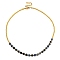 Natural Sodalite Beaded Necklaces, Brass Beads Necklaces, Star, 15.55~15.94 inch(39.4~40.5cm)