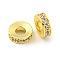 Brass Cubic Zirconia Spacer Beads, Long-Lasting Plated, Lead Free & Cadmium Free, Rondelle, Clear, 8x2.8mm, Hole: 3mm