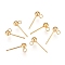 202 Stainless Steel Ball Stud Earring Findings, with 304 Stainless Steel Pins and Loop, Round, Real 18K Gold Plated, 2mm