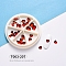 Flat Back Glass Cabochons, Nail Art Decoration Accessories, Faceted, Mixed Shapes, FireBrick, 6~10x4.5~5.5x1.5~2mm, 5pcs/shape, 30pcs/box