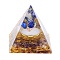 Orgonite Pyramid Resin Display Decorations, with Gemstone Chips Inside, for Home Office Desk, Tree, 50mm