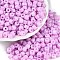 Opaque Baking Paint Glass Seed Beads, Round Hole, Cylinder, Violet, 4x5.5mm, Hole: 1.8mm, about 2500pcs/pound