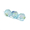 10Pcs Gradient Color & UV Plating Rainbow Iridescent Opaque Resin Beads, Faceted, Pentagon, Deep Sky Blue, 16mm, Hole: 2mm