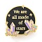 Star Alloy Enamel Pin Brooch, for Backpack Clothes, Round, Black, 30.5x30mm