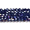 Opaque Solid Color Electroplate Glass Beads Strands, AB Color Plated, Faceted, Bicone, Dark Blue, 4x4mm, Hole: 0.8mm, about 82~85pcs/strand, 12.01~12.2 inch(30.5~31cm)