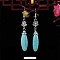 Turquoise Dangle Earrings for Women, Teardrop