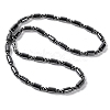 Column & Round Synthetic Non-magnetic Hematite Beaded Necklaces NJEW-Q341-04-1