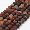 Frosted Natural Agate Beads Strands G-F365-10mm-01-1