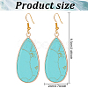 ANATTASOUL 2 Pairs 2 Style Synthetic Turquoise & Natural Howlite Teardrop Dangle Earrings EJEW-AN0002-33-2