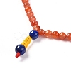 Adjustable Natural Carnelian Beaded Necklace Making MAK-G012-01-4