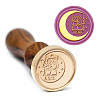 Brass Wax Seal Stamp with Handle AJEW-WH0184-1110-5